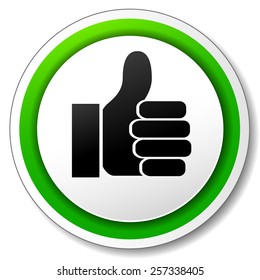 illustration of thumb up icon with green ring