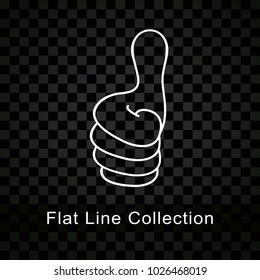 Illustration of thumb icon on checkered background