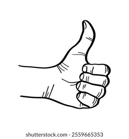 illustration of thumb indicating ok or okay or agree gesture. vector