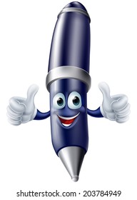 An illustration of a thumbs up cartoon pen person