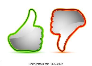 illustration of thumbs up and down gesture icon