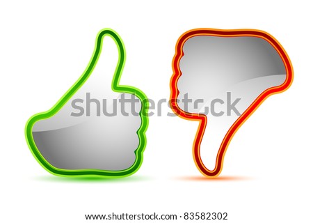 illustration of thumbs up and down gesture icon