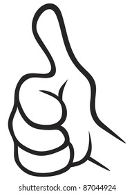 Illustration of thumbs up gesture isolated on white