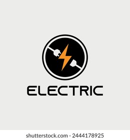 Illustration of Thunder Bolt Circle Logo Symbol Design Tide Power Energy