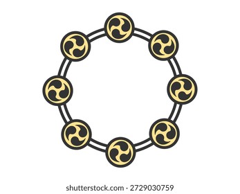 Abbildung des Donner-Trommelsymbols (Farbe der Linienzeichnung)