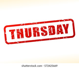 Illustration of thursday red text stamp