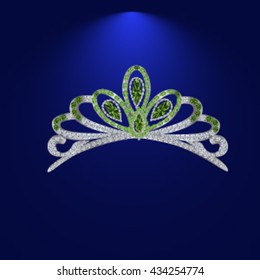 illustration tiara crown women's wedding with white stones