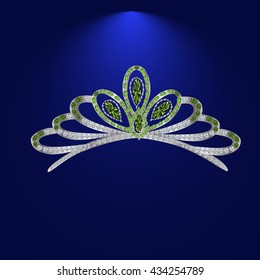 illustration tiara crown women's wedding with white stones