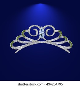 illustration tiara crown women's wedding with white stones