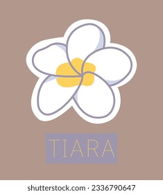 Eine Illustration von Tiara mit "tiara" darauf geschrieben. Dies kann als Idee für ein Logo oder für Präsentationen, Designs verwendet werden.