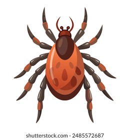 Illustration of tick animal on white 