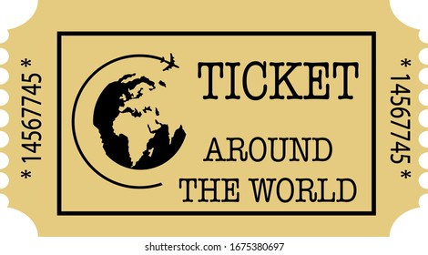 Ilustración de un billete con globo terráqueo