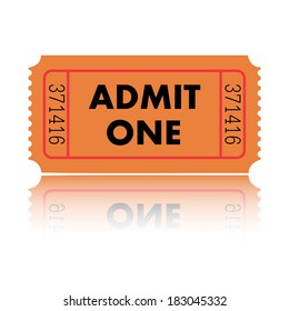 Illustration of a ticket isolated on a white background.