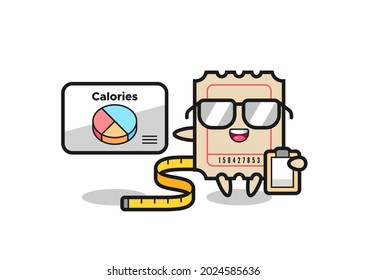Illustration of ticket mascot as a dietitian , cute style design for t shirt, sticker, logo element
