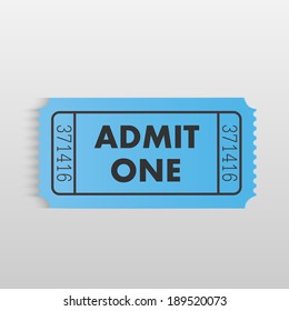 Illustration of a ticket on a light gray background.