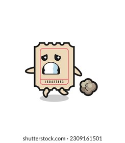illustration of the ticket running in fear , cute style design for t shirt, sticker, logo element