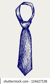 Illustration tie. Doodle style