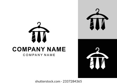 Illustration tie with hanger logo icon vector