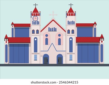 Illustration of the tiered church building