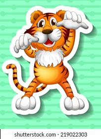 Illustration of a tiger with background
