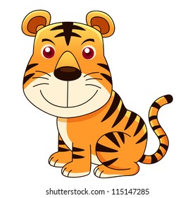 illustration of tiger cartoon.Vector