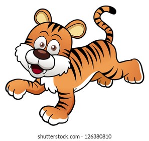 illustration of Tiger cartoon.Vector