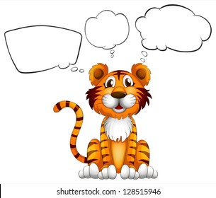 Illustration of a tiger with empty callouts on a white background