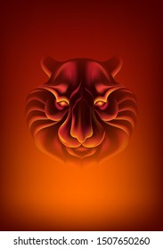 An illustration of a tiger face created by mesh tool.