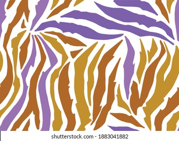 illustration of tiger fur pattern and tiger head color background