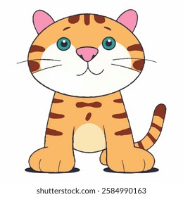 Illustration of a Tiger. Hand Drawn, Scalable, and Isolated on a White Background