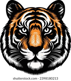 illustration of tiger head art for art work and design