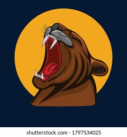 Illustration of tiger head in vector art style. Nice for t-shirt printing, mascot logo or any other purpose