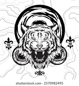 illustration tiger head vector logo design 1