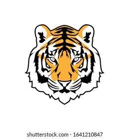 
Illustration of tiger head with white background