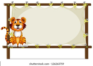 Illustration of a tiger inside a frame