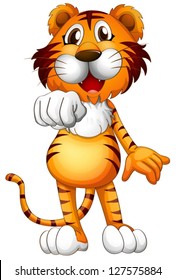 Ilustración de un tigre sobre un fondo blanco
