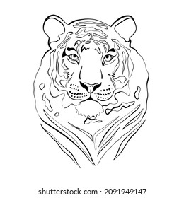 illustration of a tiger on a white background