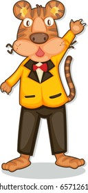 ilustración de tigre sobre fondo blanco