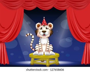 Illustration of a tiger performing