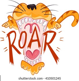 Illustration of a Tiger Roaring