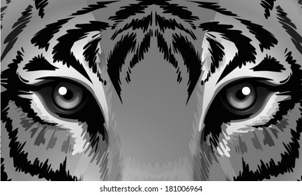 Illustration of a tiger with sharp eyes