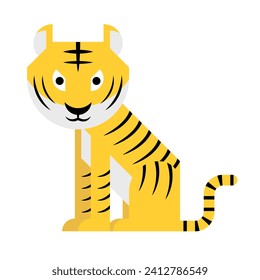 Illustration of tiger sitting in egypt