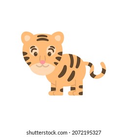 illustration of a tiger that is funny, cute, and adorable. tiger facial expression. zodiac. flat cartoon style. vector design. can be used for sticker, emoji, character.