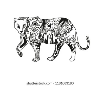 The illustration of the tiger. Vector. EPS 10