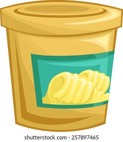 Illustration Of A Tightly Sealed Tub Of Margarine