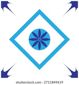 Ilustración de azulejos con textura patrón cuadrado geométrico adornos azulejo azul Vector de stock