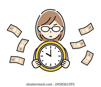 Illustration of "Time is money".