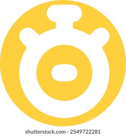 illustration of time setting icon with yellow background
