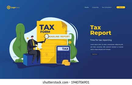 Illustration der Zeit bis zur Steuererhebung, Illustration der Abgabenberichterstattungsfristen für Banner- oder Landingpage-Website