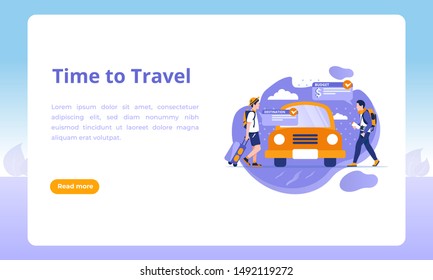 Illustration of time to travel for a business travel landing page templates